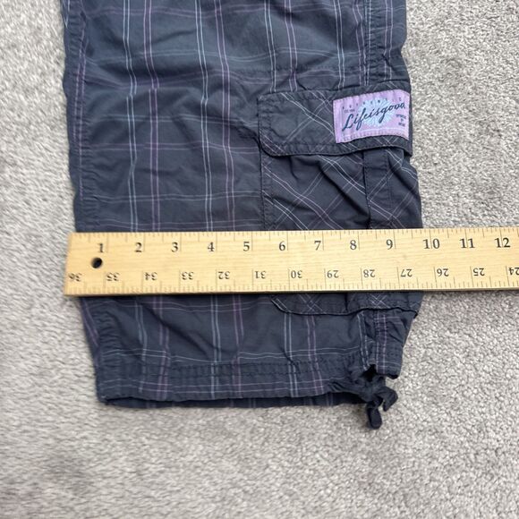Life Is Good Cargo Capri Pants Womens 6 Blue Pink Plaid Cotton Casual Outdoor - Picture 12 of 14